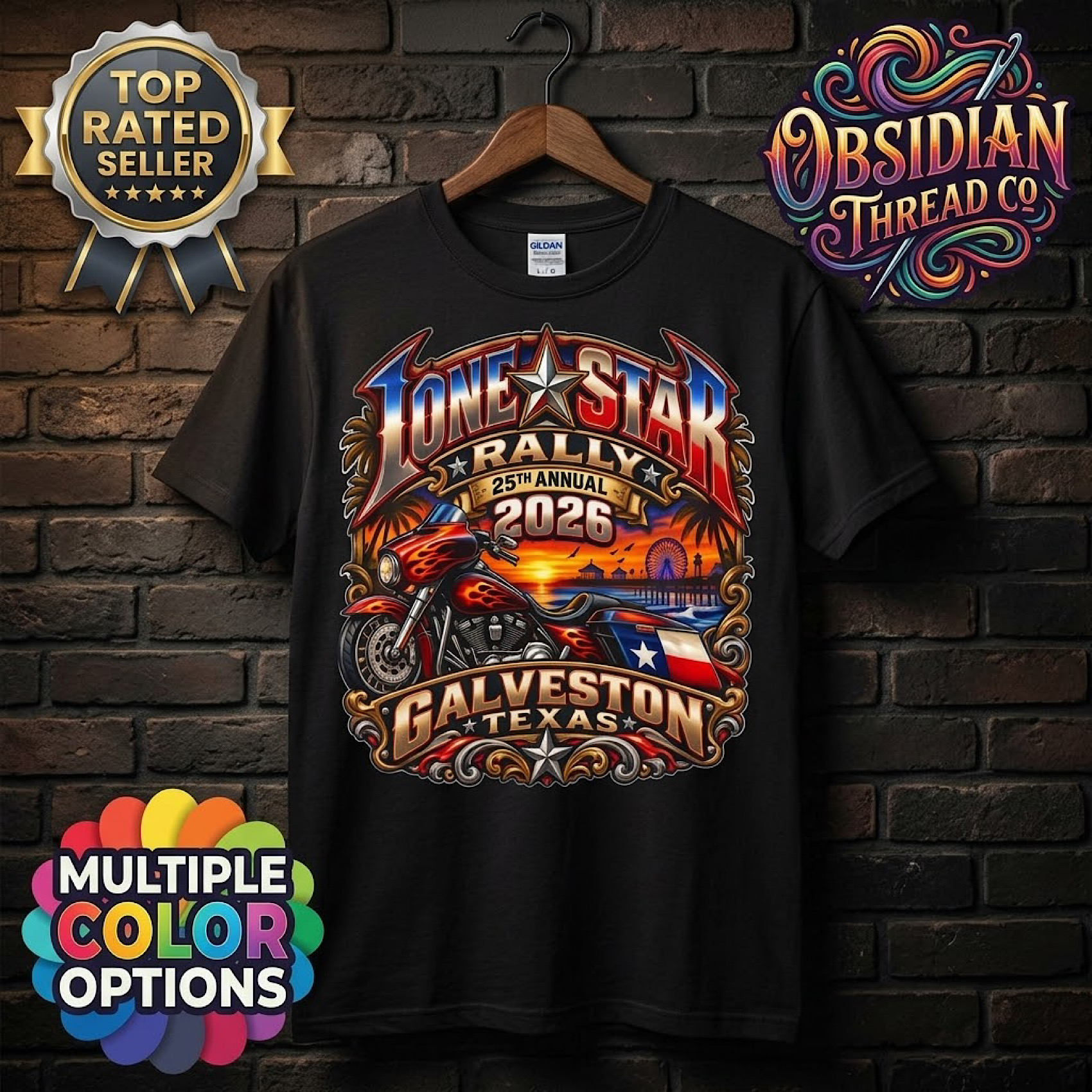 Lone Star Rally 2026 Galveston Texas 25th Anniversary Biker Shirt no harley product preview