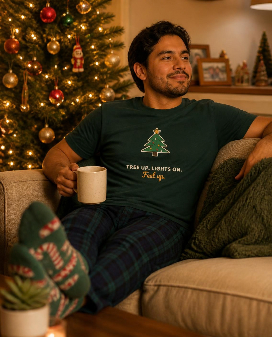 Tree Up, Lights On, Feet Up tee, photo 1 of 8