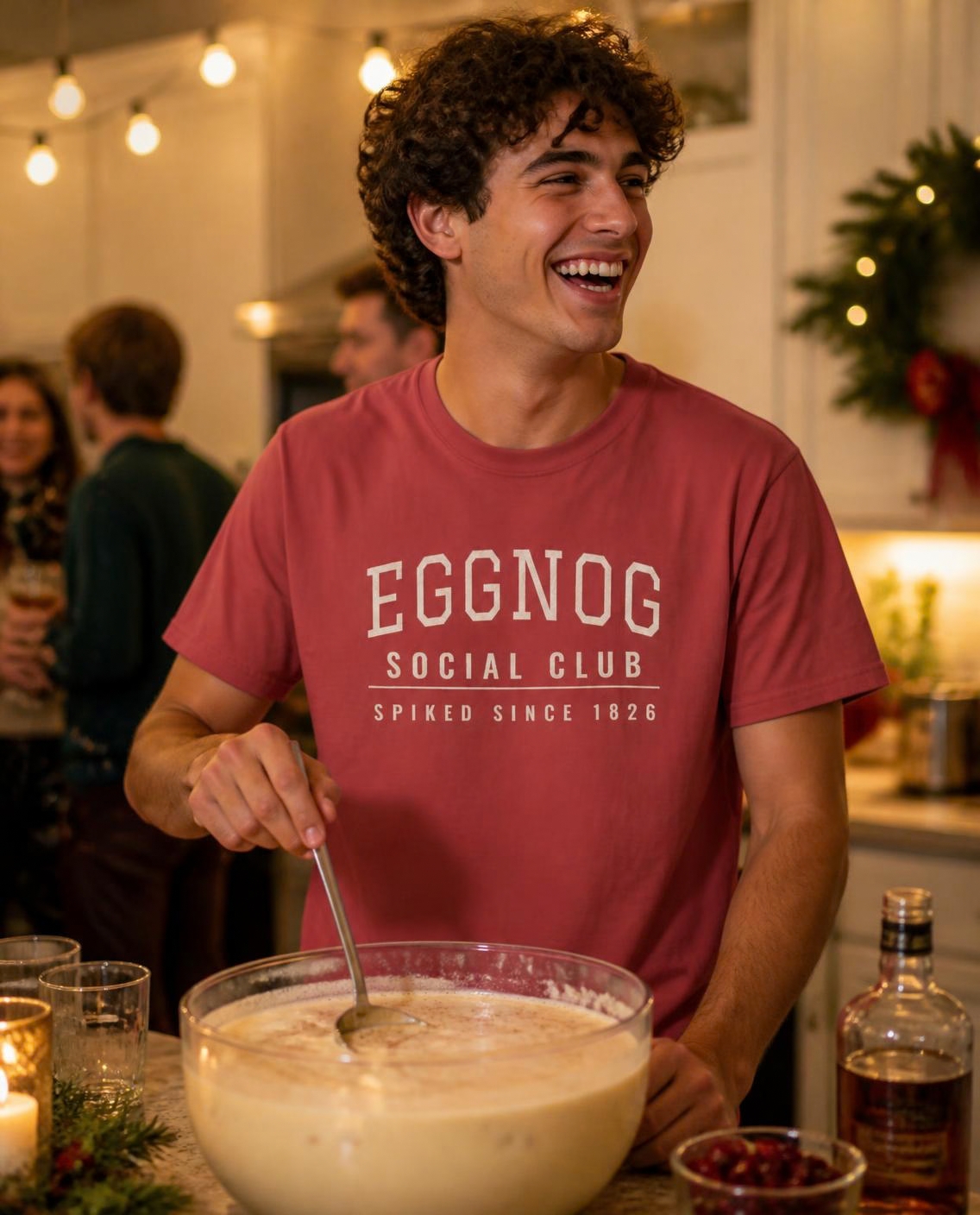 Eggnog Social Club comfort colors tee, photo 1 of 7