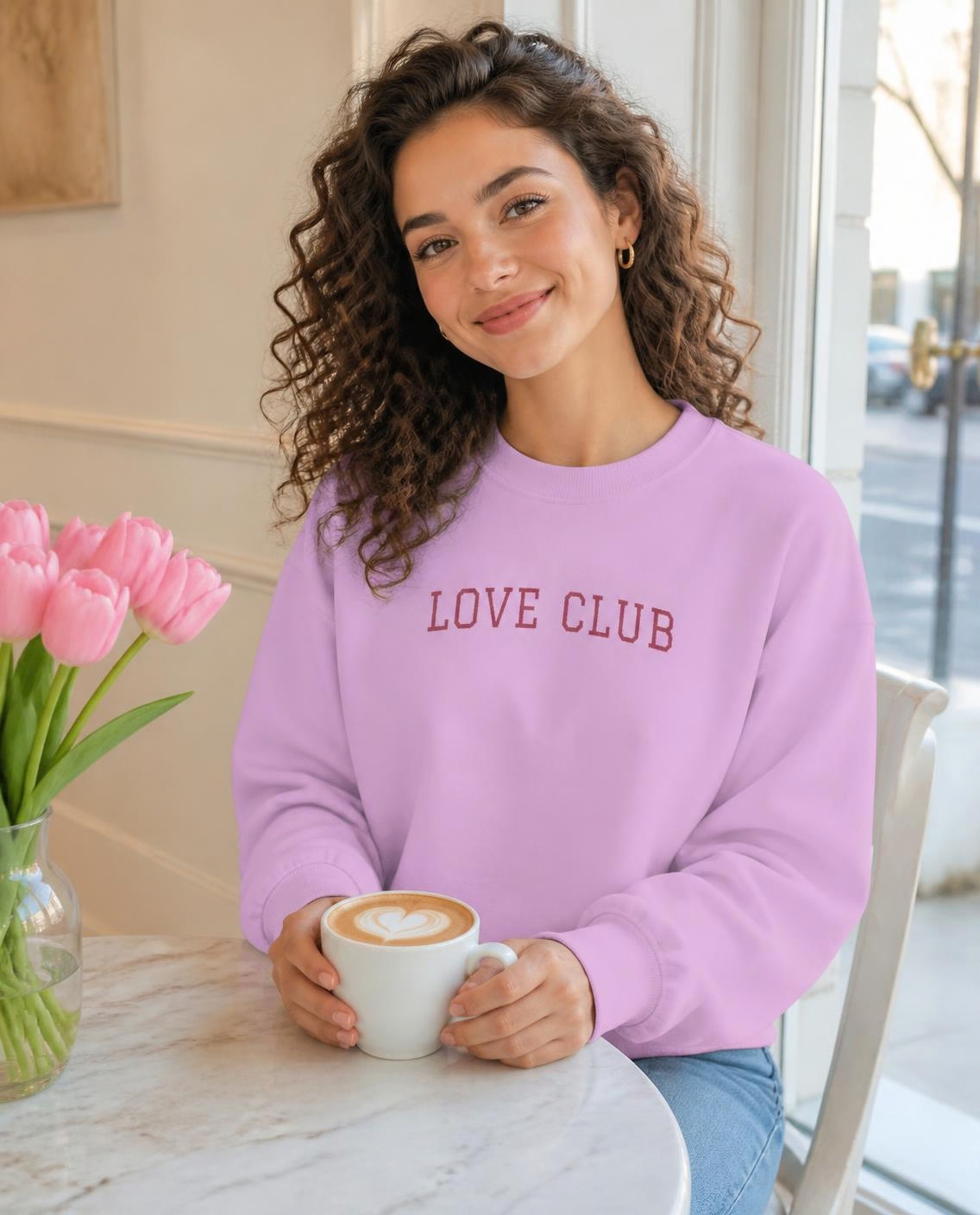 Love Club comfort colors crewneck, photo 1 of 7