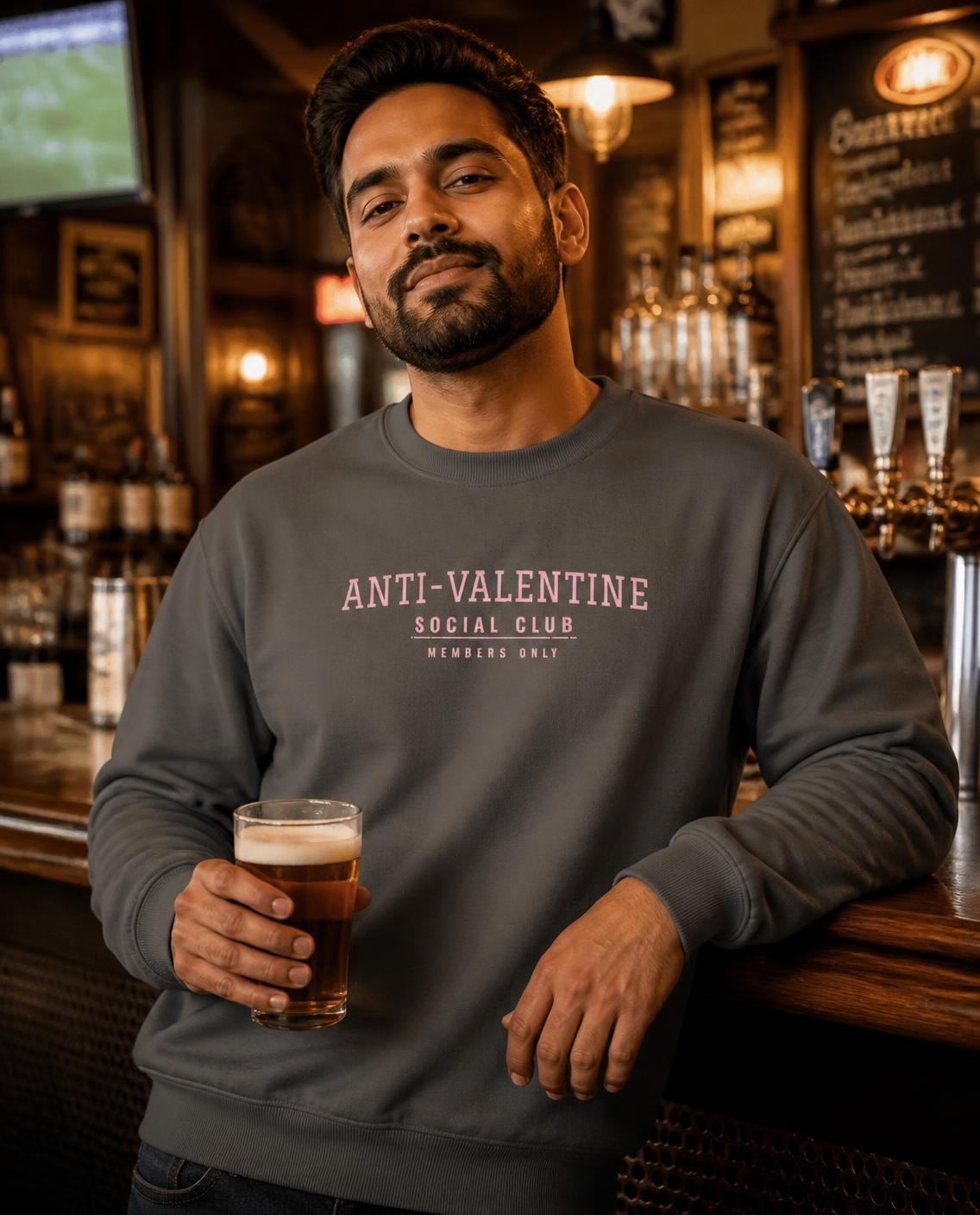 Anti-Valentine Social Club comfort colors crewneck, photo 1 of 6