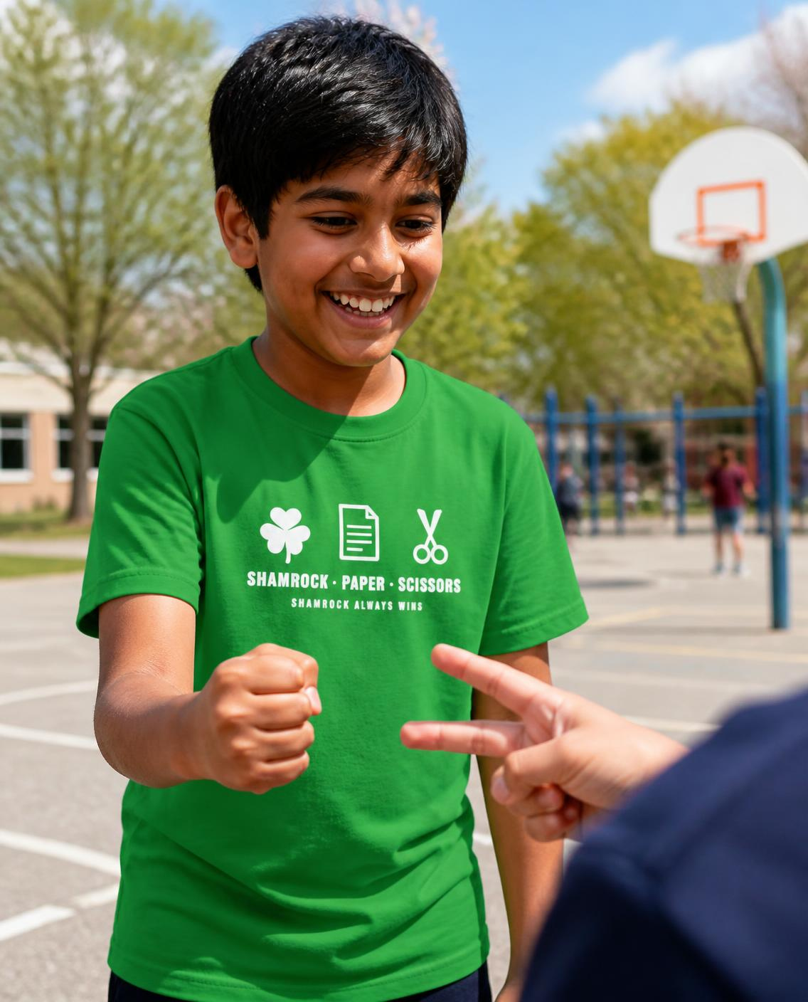 Shamrock Paper Scissors youth tee, photo 1 of 7