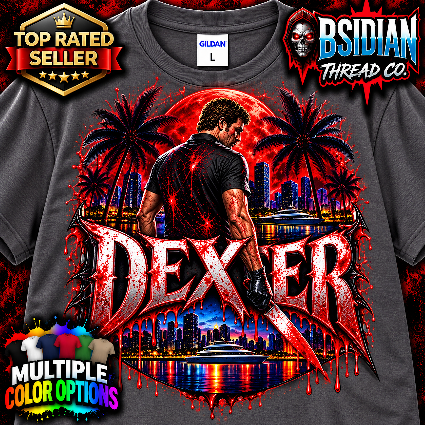 DEXTER RESURRECTION T-Shirt TV Series Serial Killer Horror Graphic Tee 2026 color preview 2