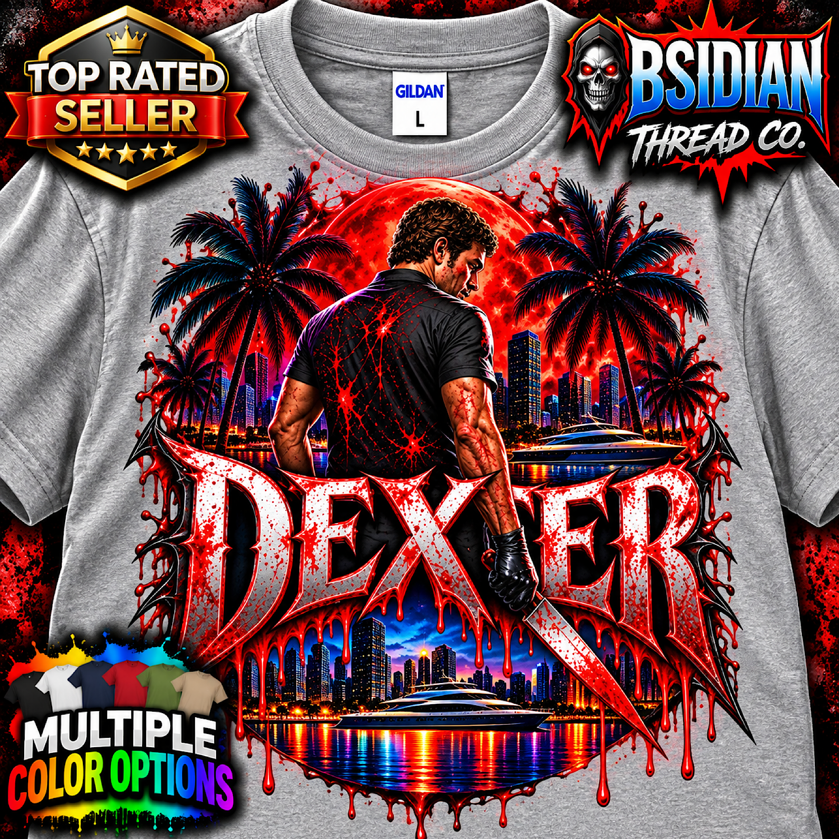 DEXTER RESURRECTION T-Shirt TV Series Serial Killer Horror Graphic Tee 2026 color preview 4