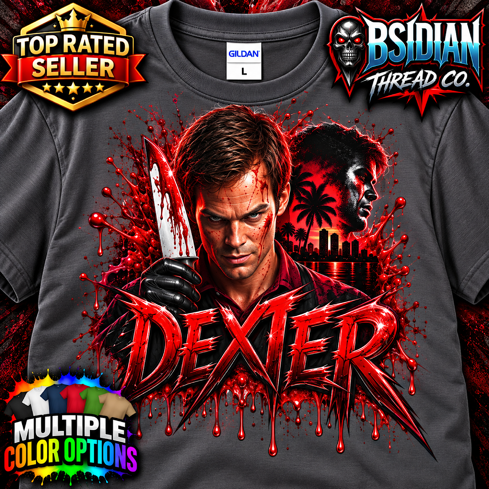 DEXTER RESURRECTION T-Shirt TV Series Serial Killer Horror Graphic Tee 2026 color preview 2