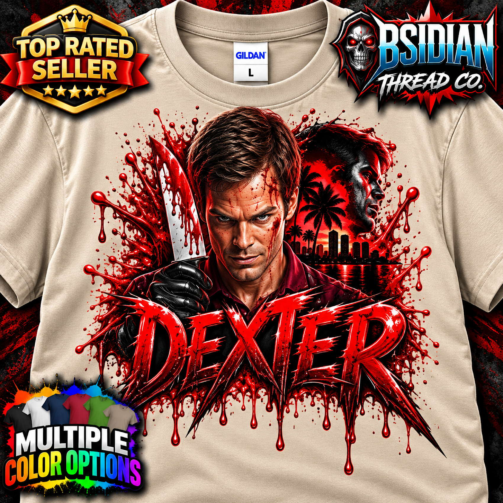 DEXTER RESURRECTION T-Shirt TV Series Serial Killer Horror Graphic Tee 2026 color preview 3