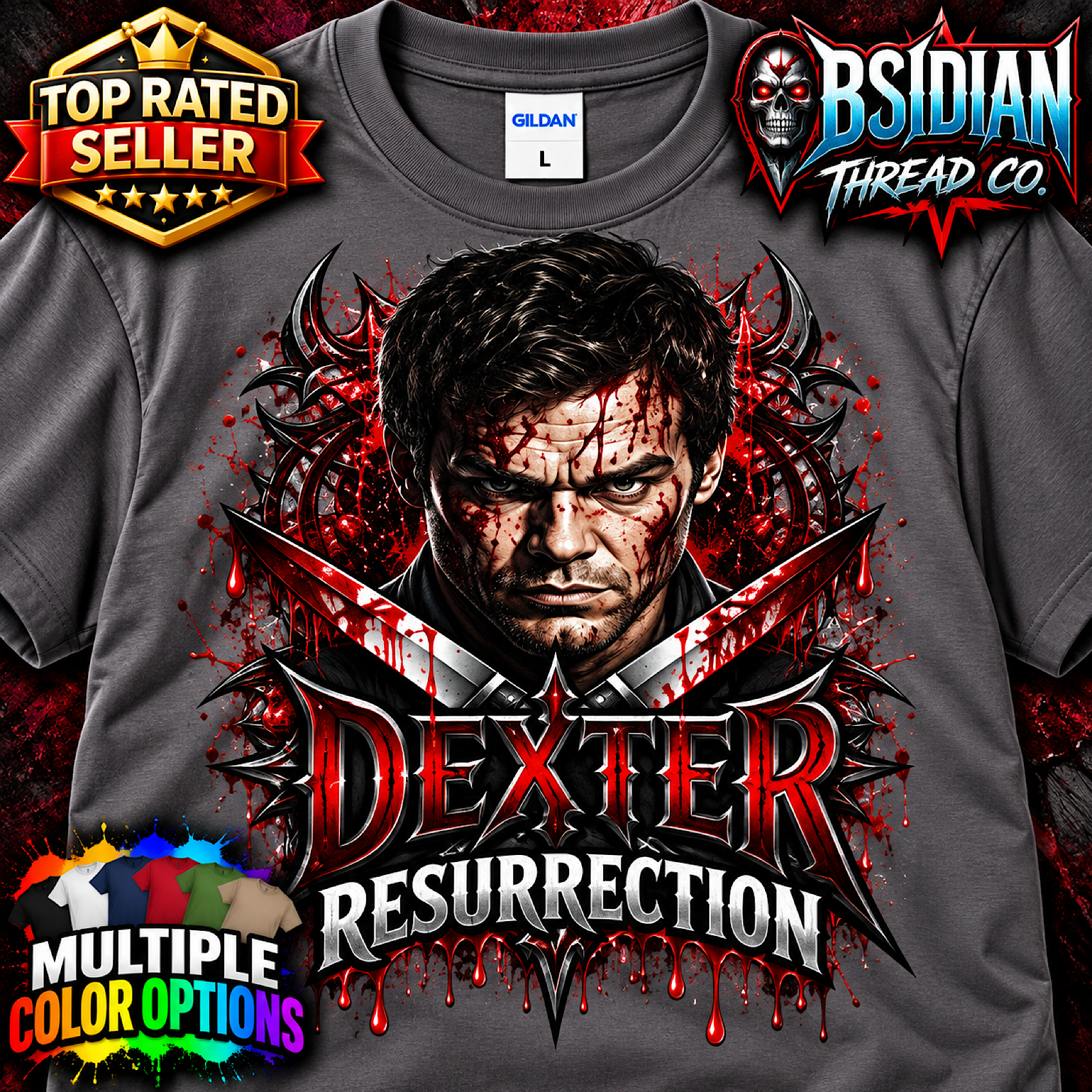 DEXTER RESURRECTION T-Shirt TV Series Serial Killer Horror Graphic Tee 2026 color preview 2