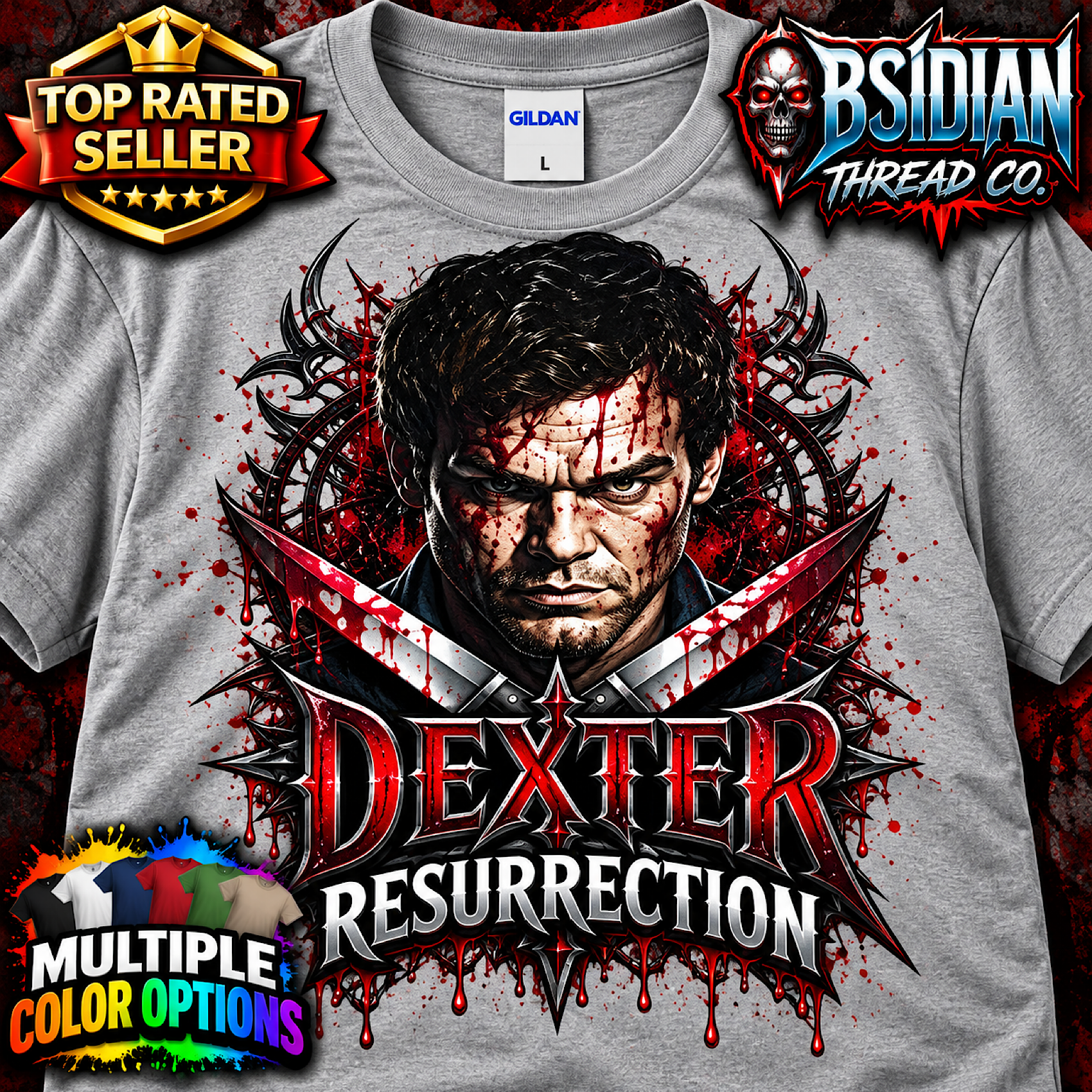 DEXTER RESURRECTION T-Shirt TV Series Serial Killer Horror Graphic Tee 2026 color preview 4