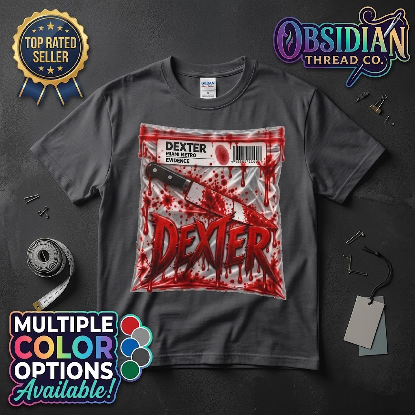 DEXTER RESURRECTION T-Shirt TV Series Serial Killer Horror Graphic Tee 2026 color preview 2