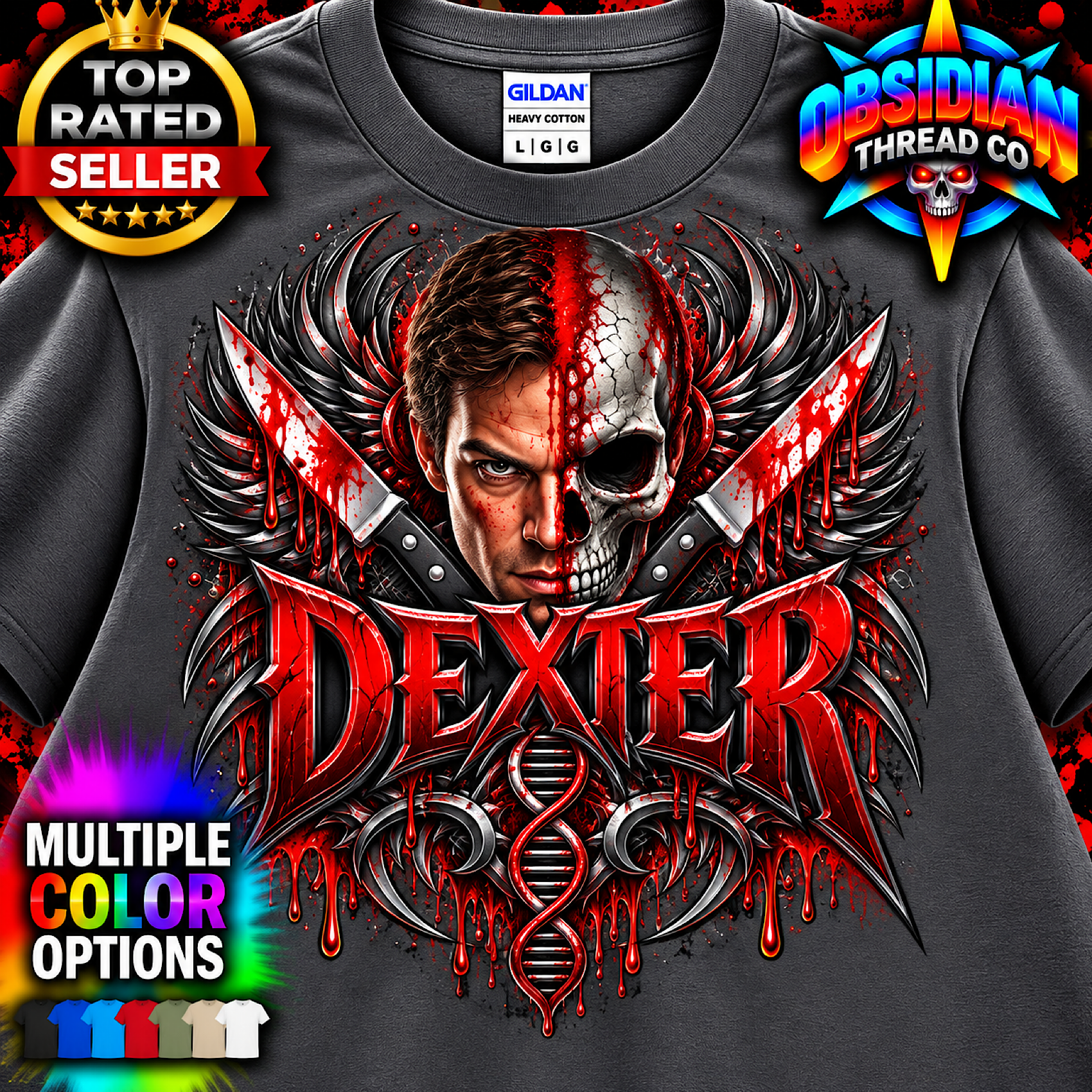 DEXTER RESURRECTION T-Shirt TV Series Serial Killer Horror Graphic Tee 2026 color preview 2