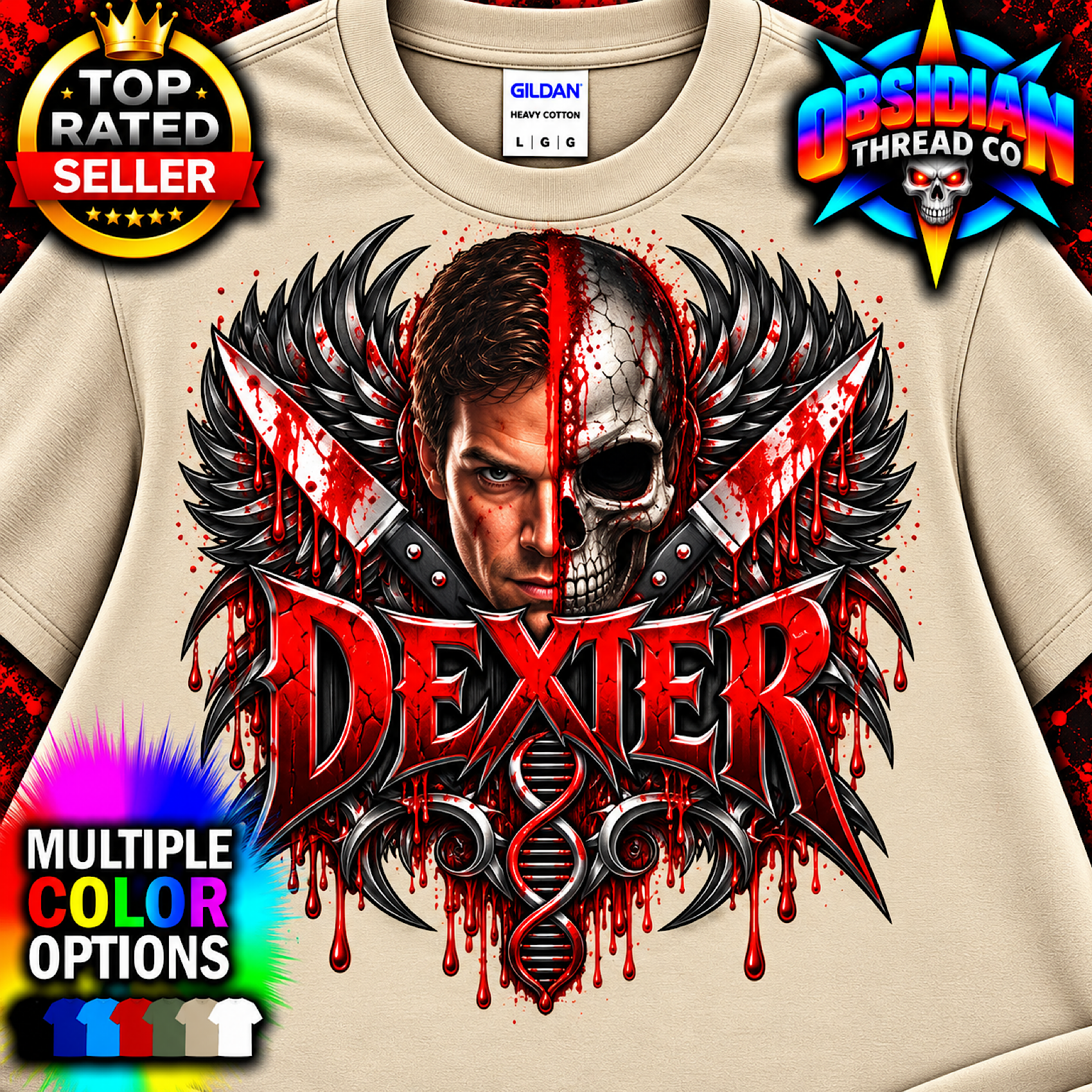 DEXTER RESURRECTION T-Shirt TV Series Serial Killer Horror Graphic Tee 2026 color preview 3