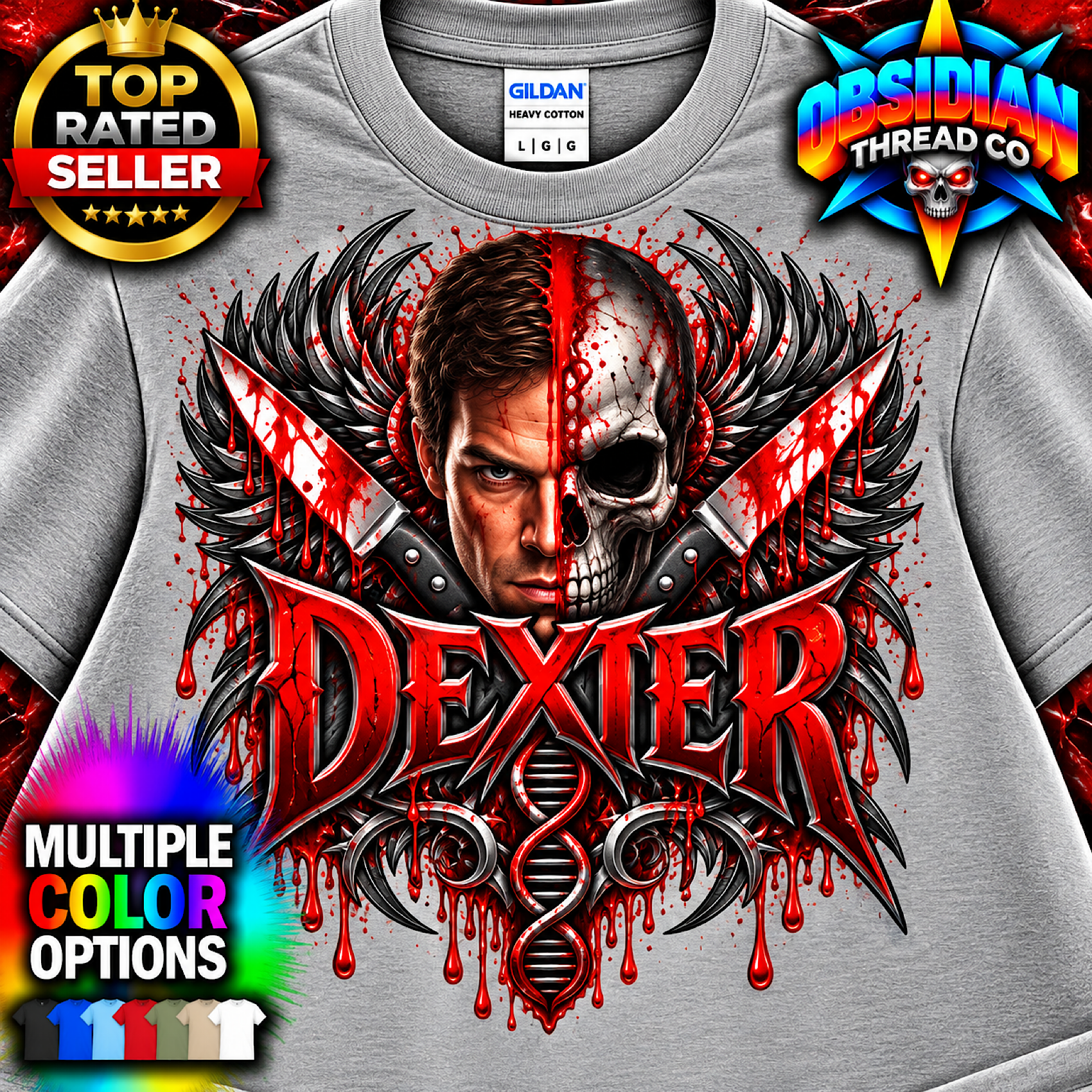 DEXTER RESURRECTION T-Shirt TV Series Serial Killer Horror Graphic Tee 2026 color preview 4