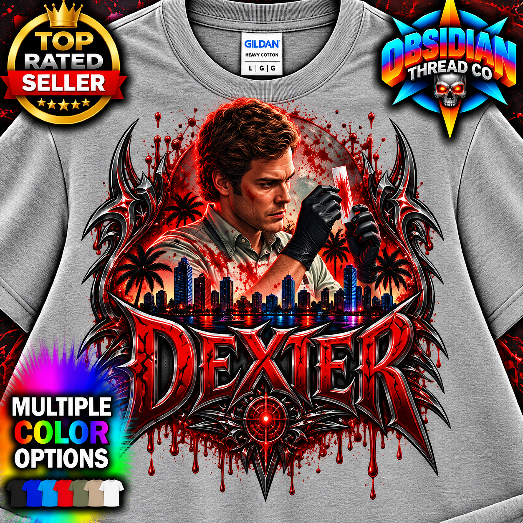 DEXTER RESURRECTION T-Shirt TV Series Serial Killer Horror Graphic Tee 2026 color preview 4