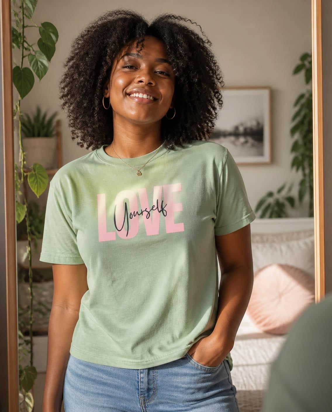 Love Yourself comfort colors tee, photo 1 of 10
