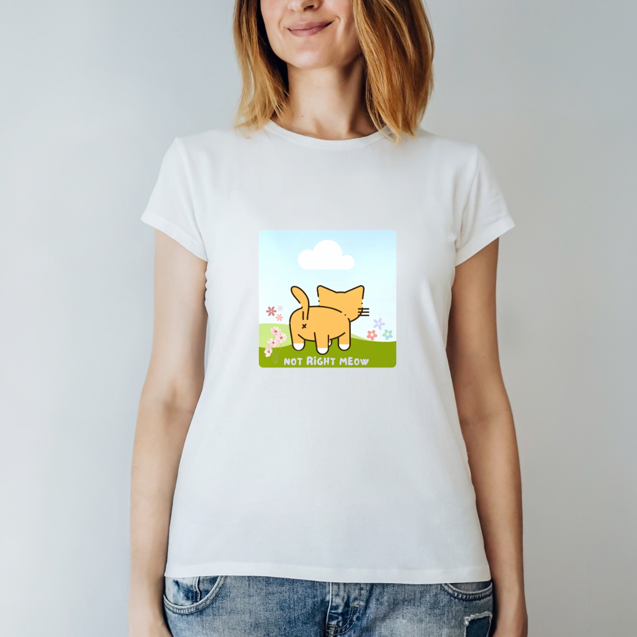 Not Right Meow women's tee, photo 1 of 10