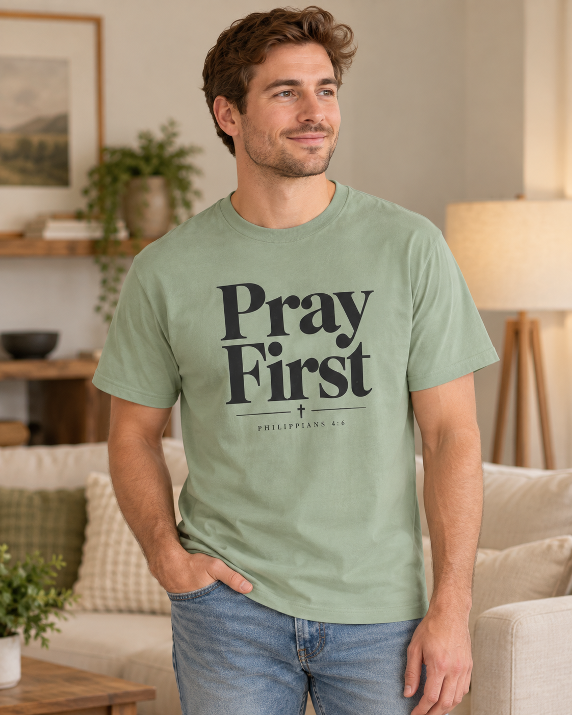 Pray First Scripture Tee | Christian Faith Prayer T-shirt: other