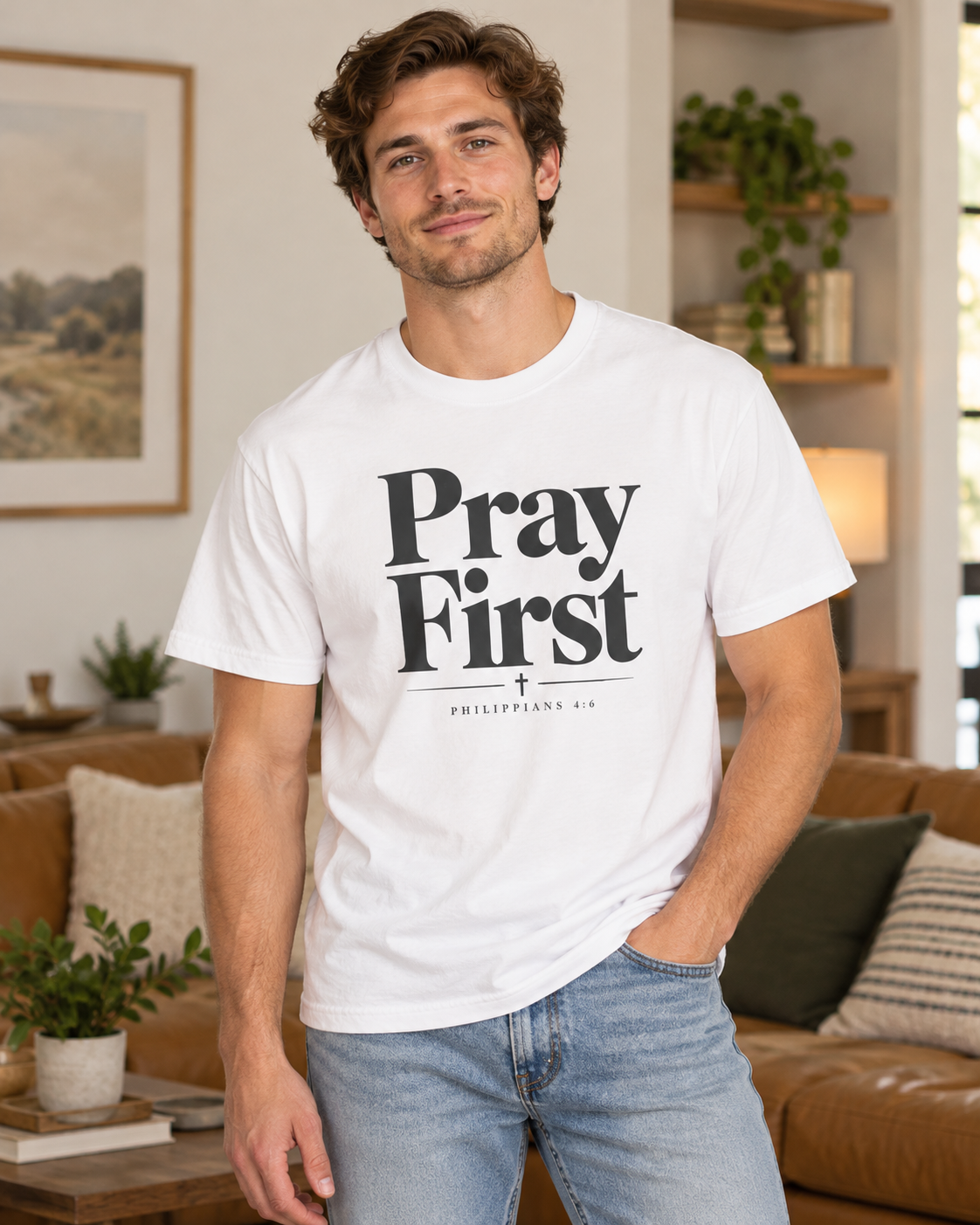 Pray First Scripture Tee | Christian Faith Prayer T-shirt: other