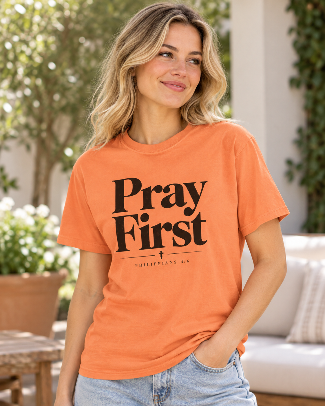Pray First Scripture Tee | Christian Faith Prayer T-shirt: other