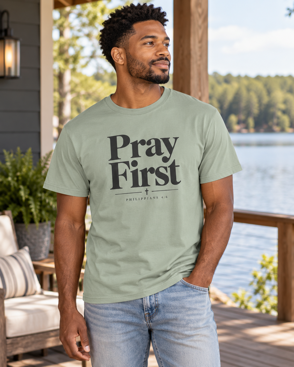 Pray First Scripture Tee | Christian Faith Prayer T-shirt: other