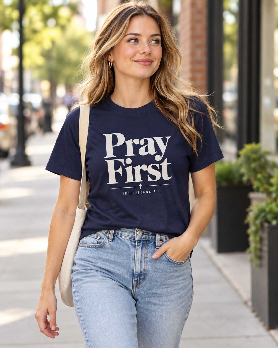 Pray First Scripture Tee | Christian Faith Prayer T-shirt: other