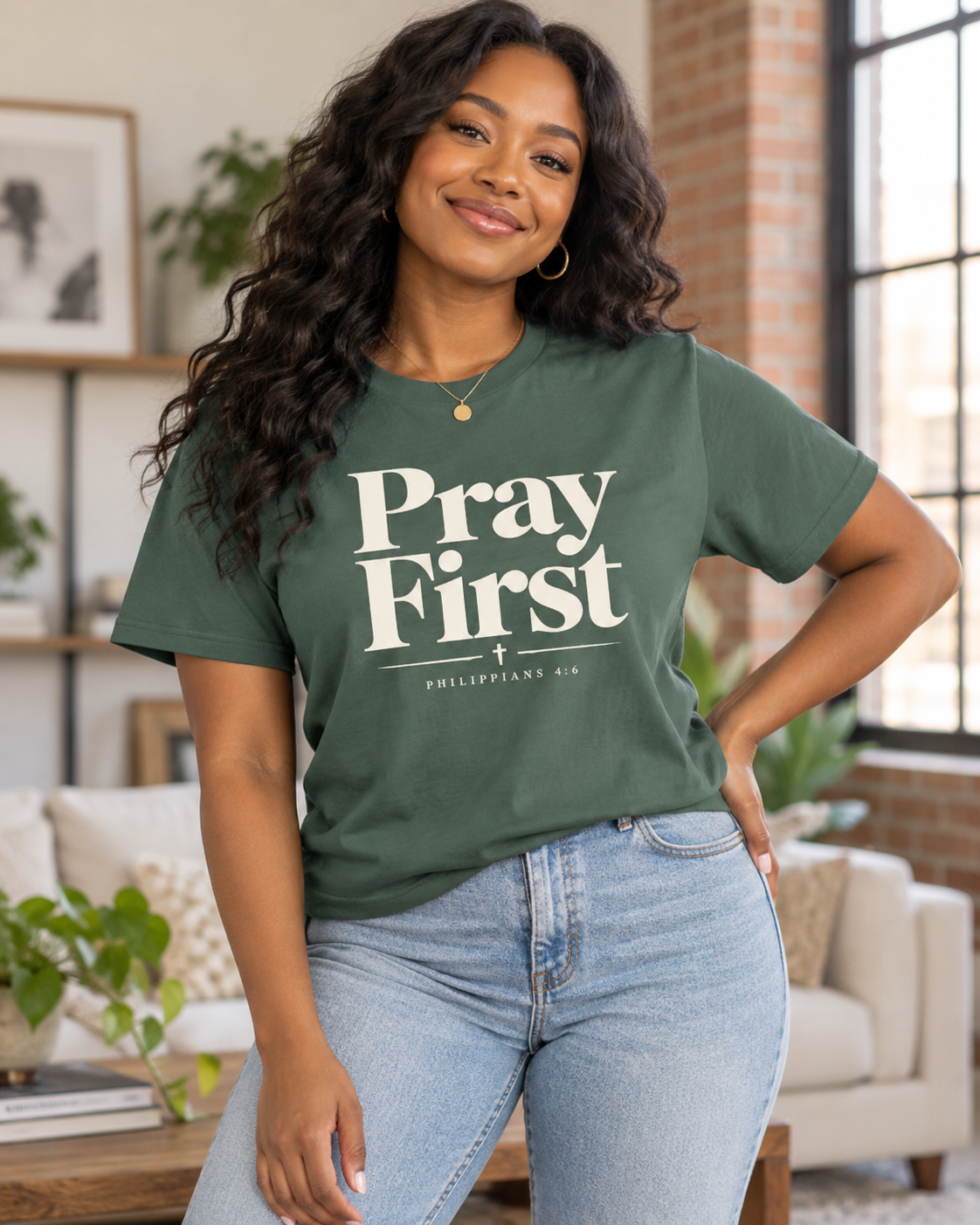 Pray First Scripture Tee | Christian Faith Prayer T-shirt: other