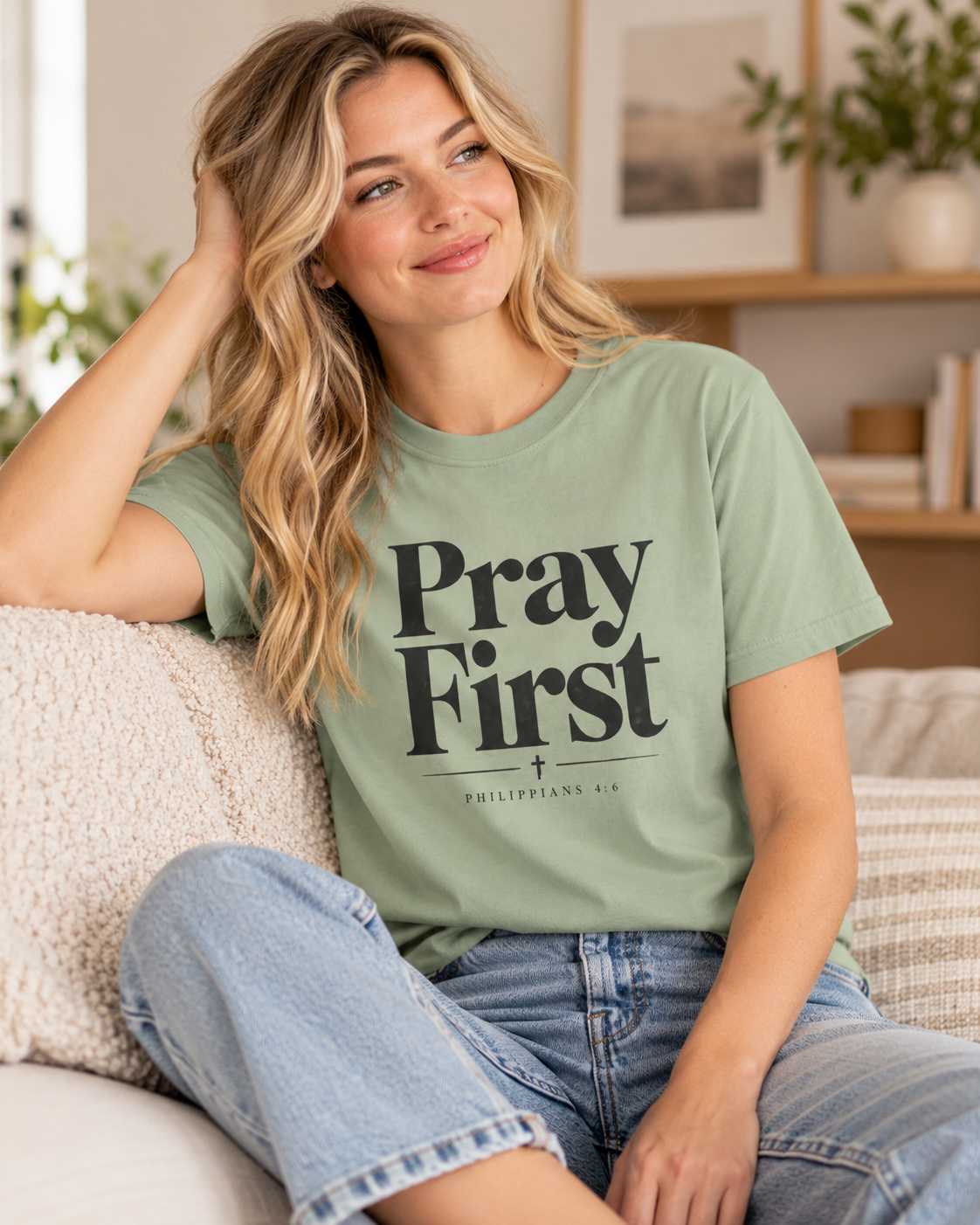Pray First Scripture Tee | Christian Faith Prayer T-shirt: other