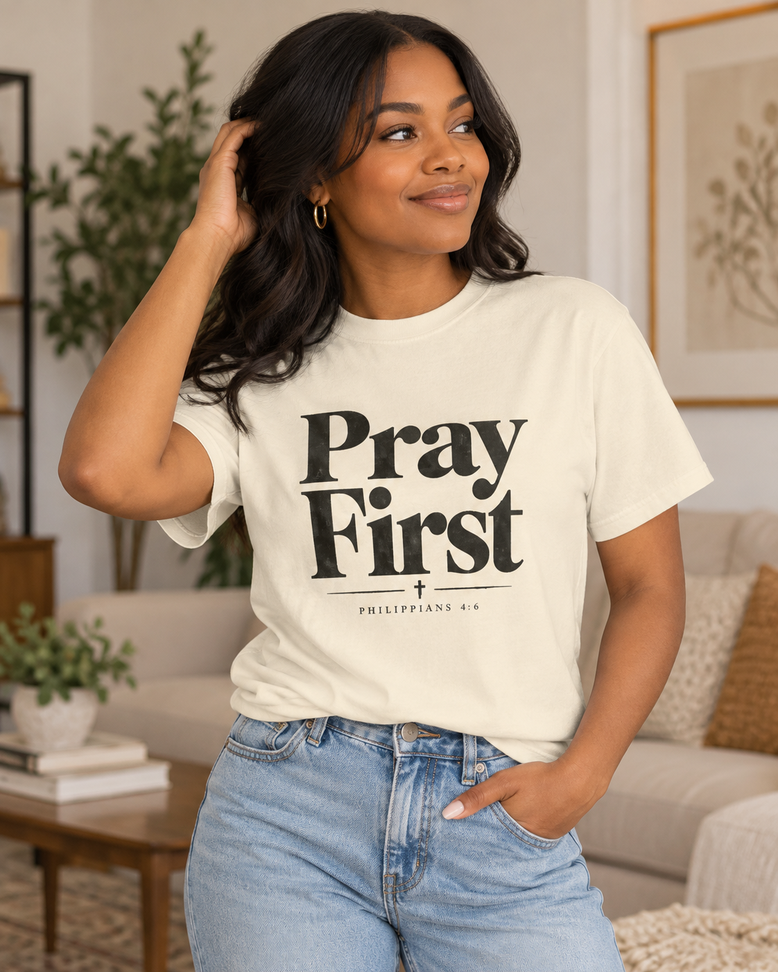 Pray First Scripture Tee | Christian Faith Prayer T-shirt: other