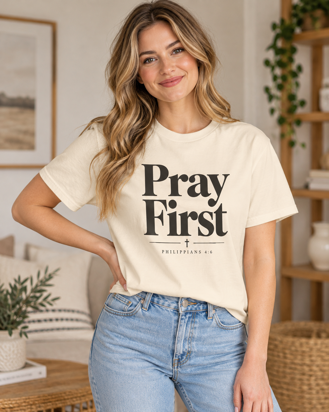 Pray First Scripture Tee | Christian Faith Prayer T-shirt: other