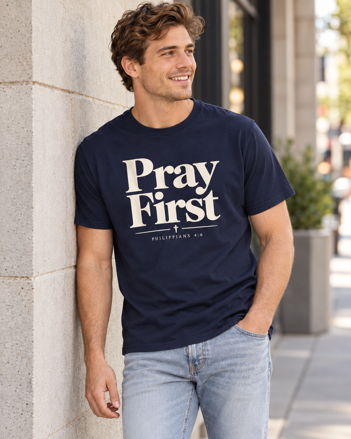 Pray First Scripture Tee | Christian Faith Prayer T-shirt: other