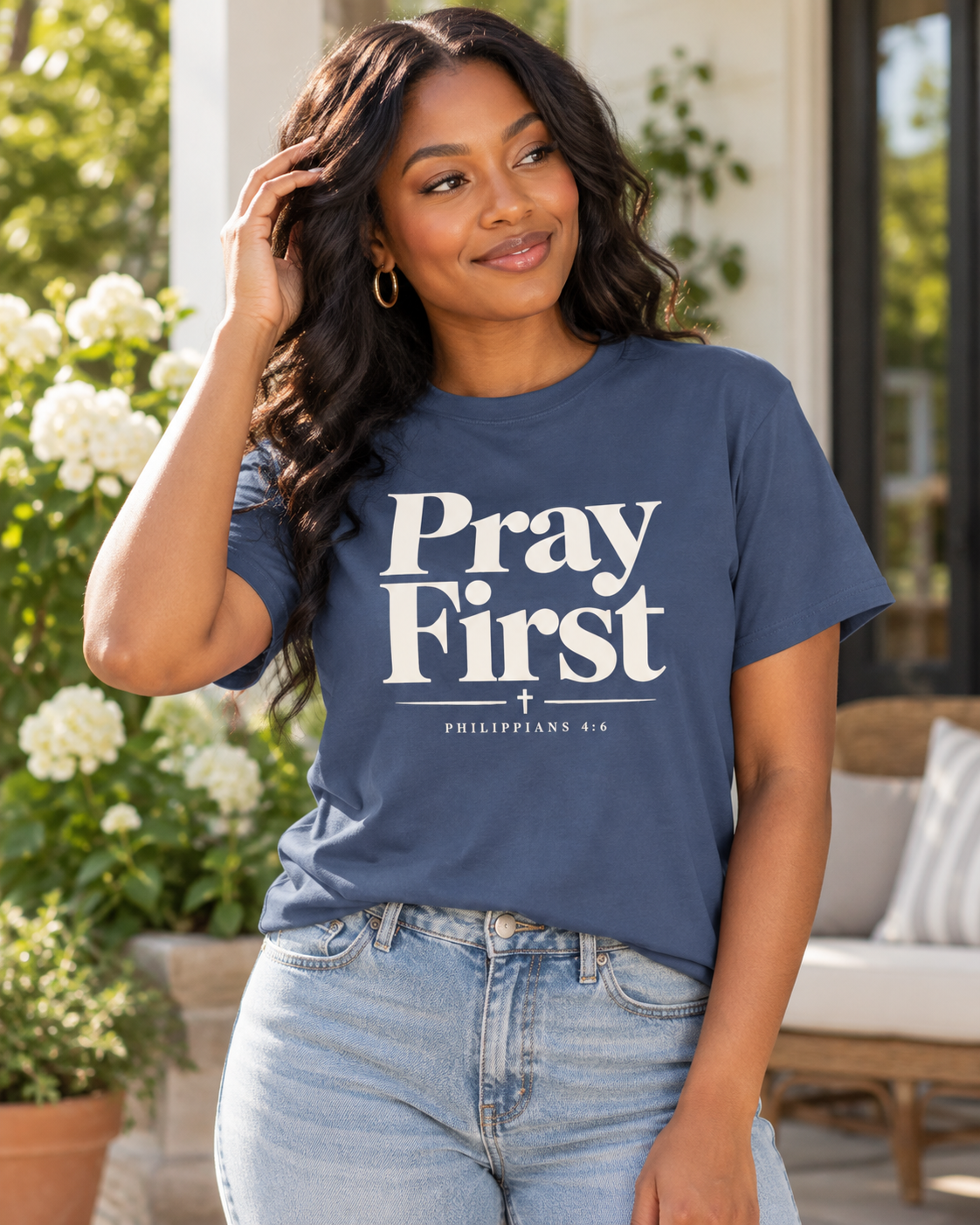 Pray First Scripture Tee | Christian Faith Prayer T-shirt: other