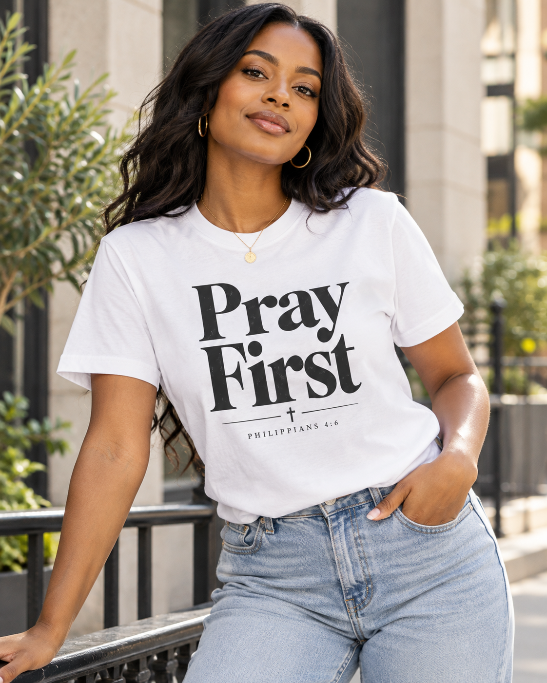 Pray First Scripture Tee | Christian Faith Prayer T-shirt: other
