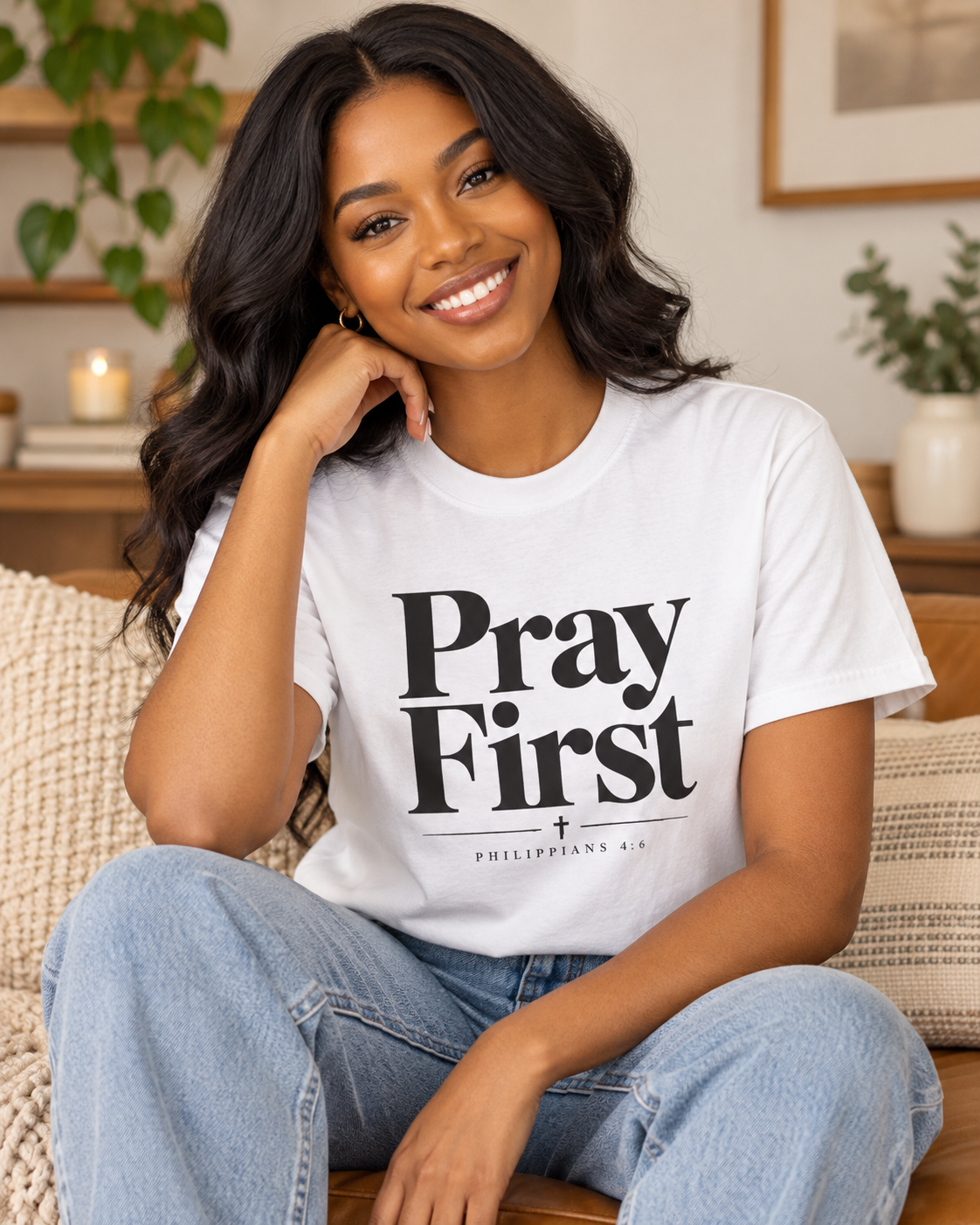 Pray First Scripture Tee | Christian Faith Prayer T-shirt: other
