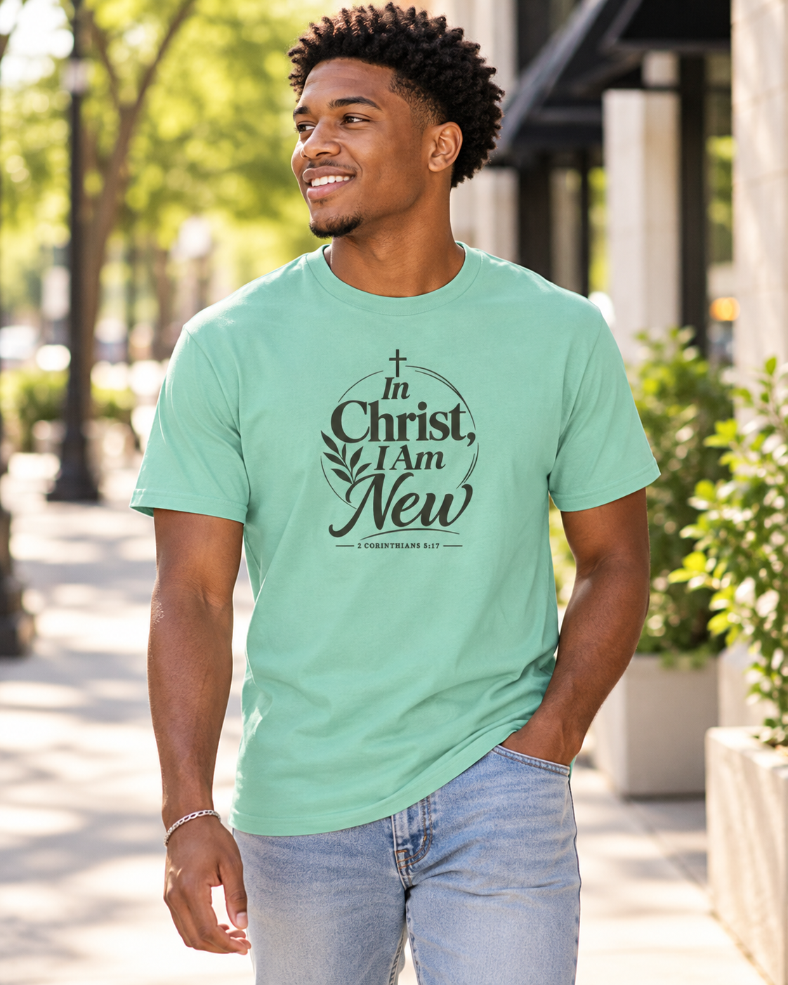 In Christ I Am New T-shirt | Christian Faith Scripture Tee: other