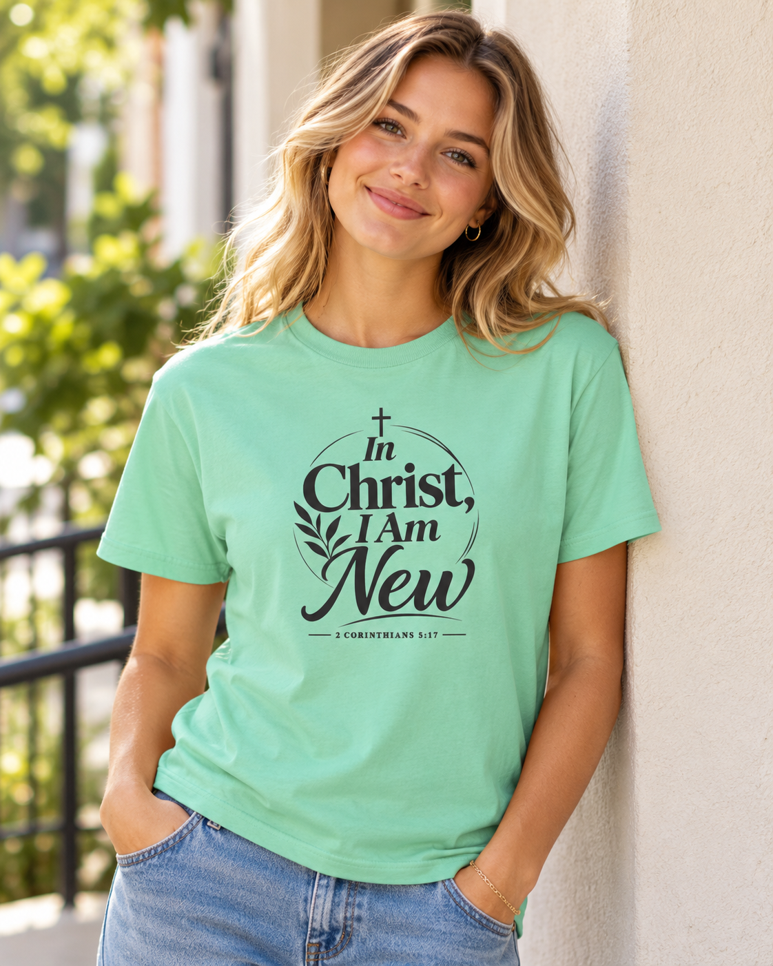 Island Reef In Christ I Am New T-shirt | Christian Faith Scripture Tee