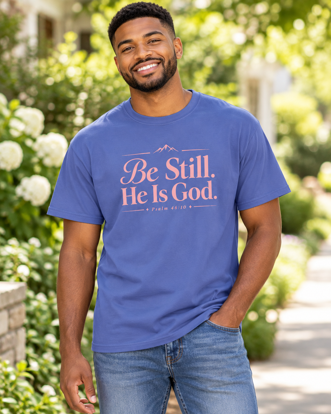 Be Still He Is God T-shirt |Pink | Christian Scripture Psalm 46:10 Faith Tee: other