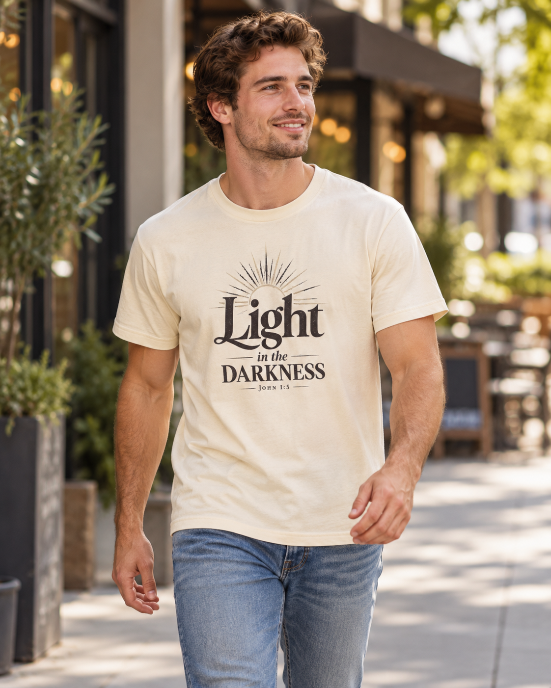 Light in the Darkness T-shirt | Inspirational Scripture Typography: other