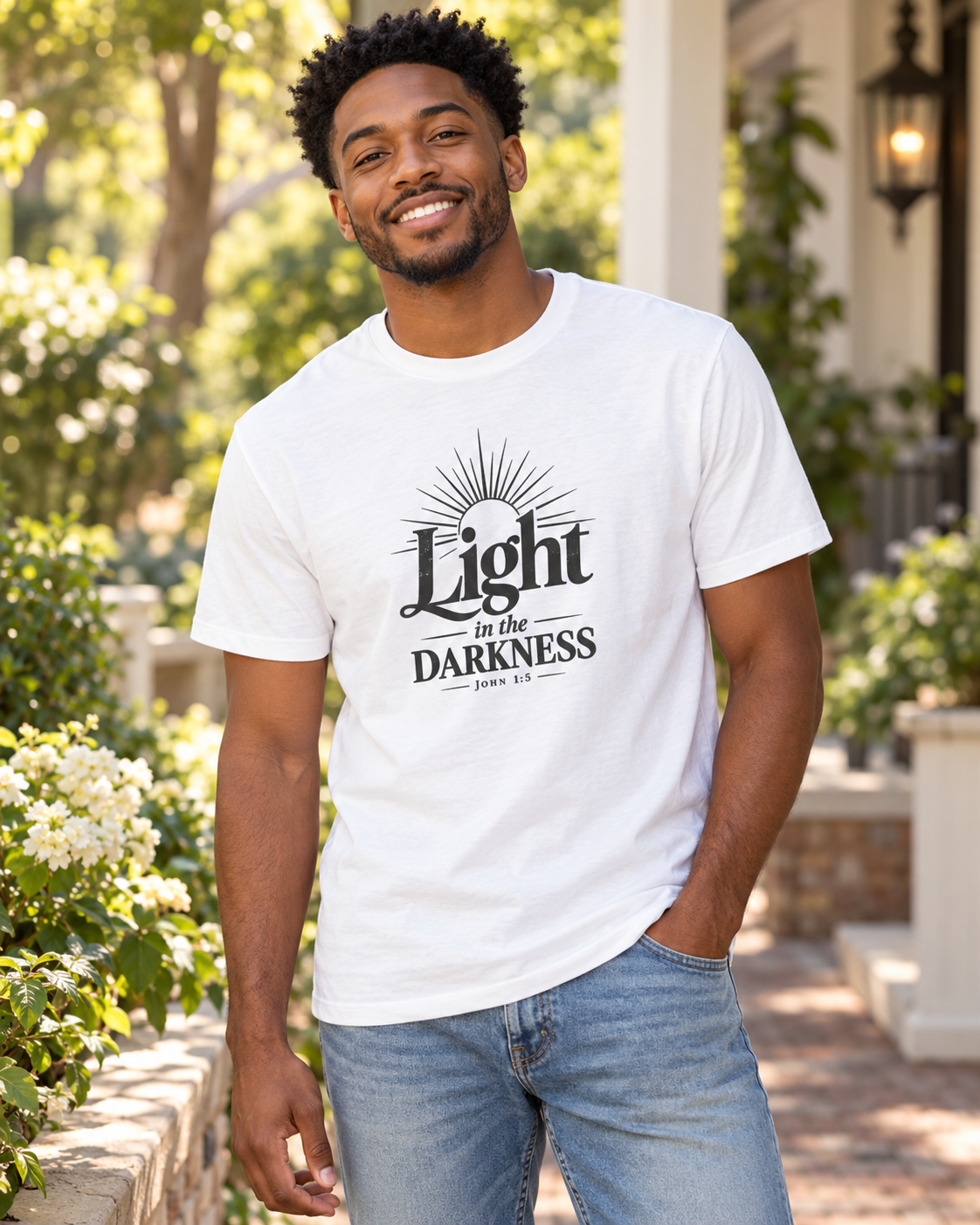 Light in the Darkness T-shirt | Inspirational Scripture Typography: other