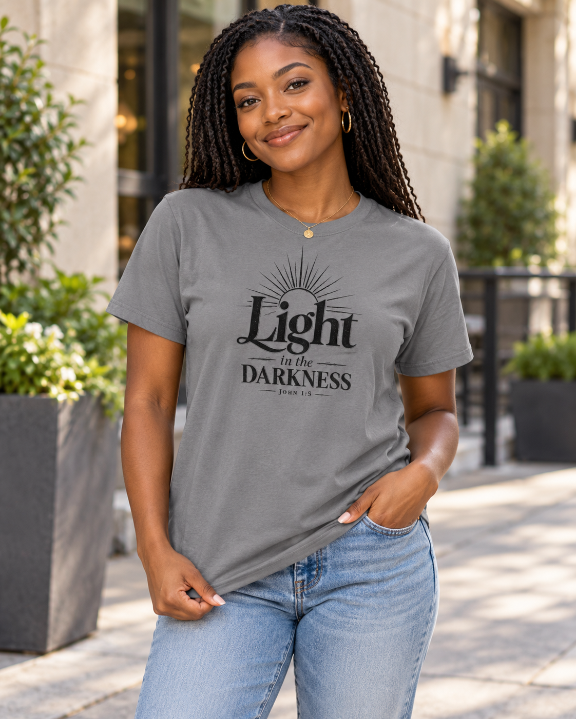 Light in the Darkness T-shirt | Inspirational Scripture Typography: other