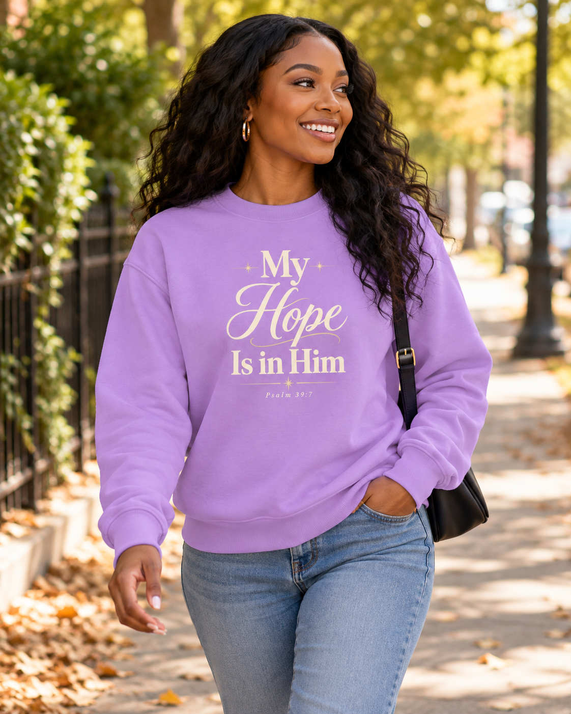 Lavender My Hope Is in Him T-Shirt | Faith Scripture Psalm 71:5 Christian Tee