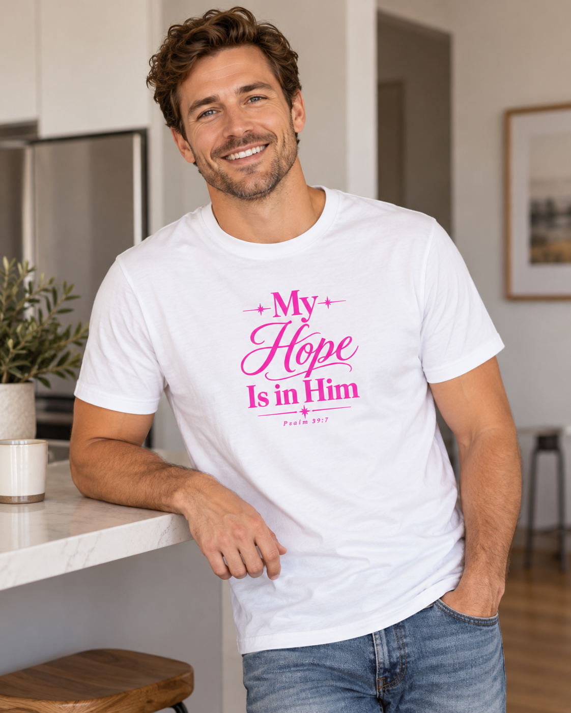 My Hope Is In Him T-shirt | Pink | Christian Faith Scripture Tee: other