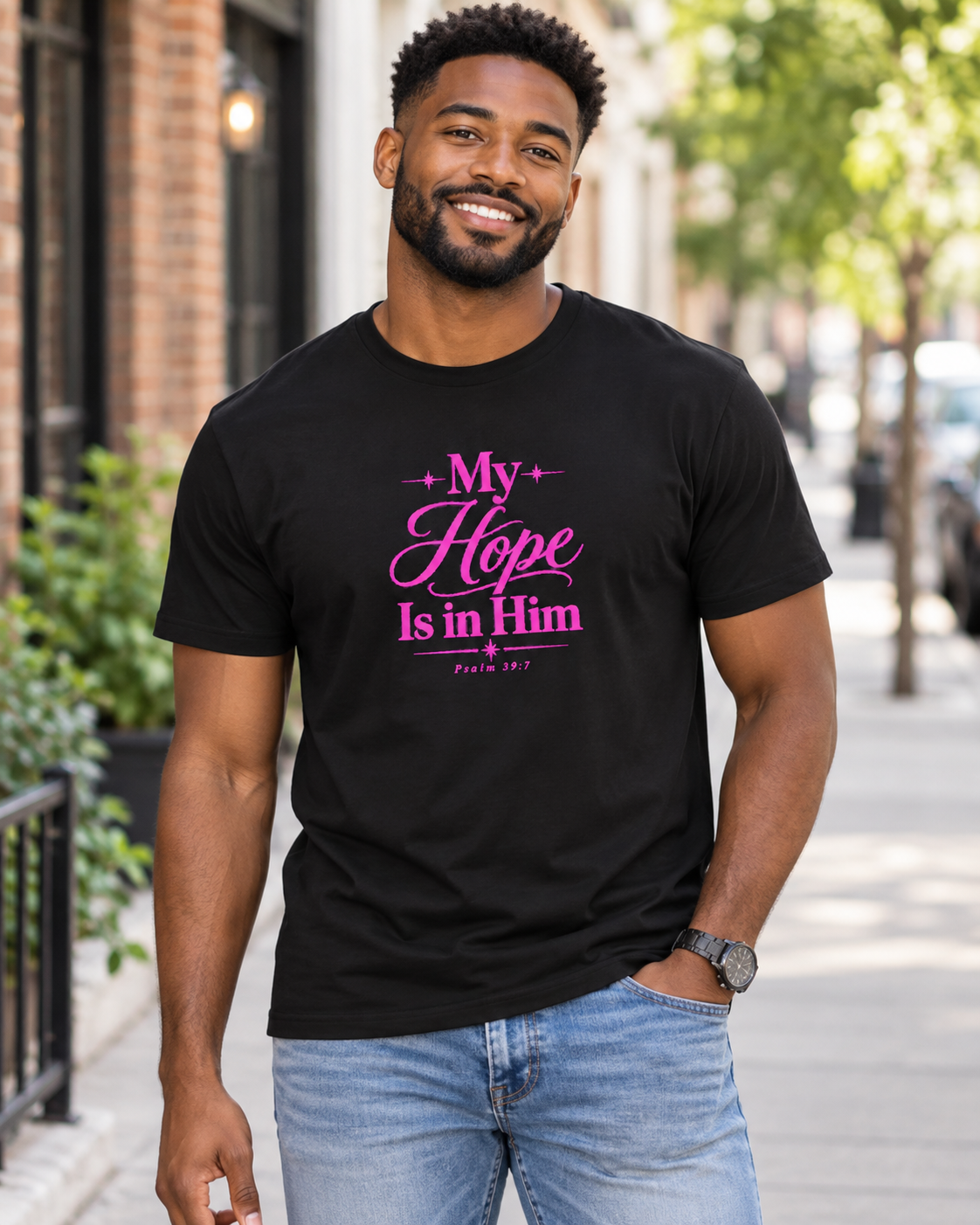 My Hope Is In Him T-shirt | Pink | Christian Faith Scripture Tee: other