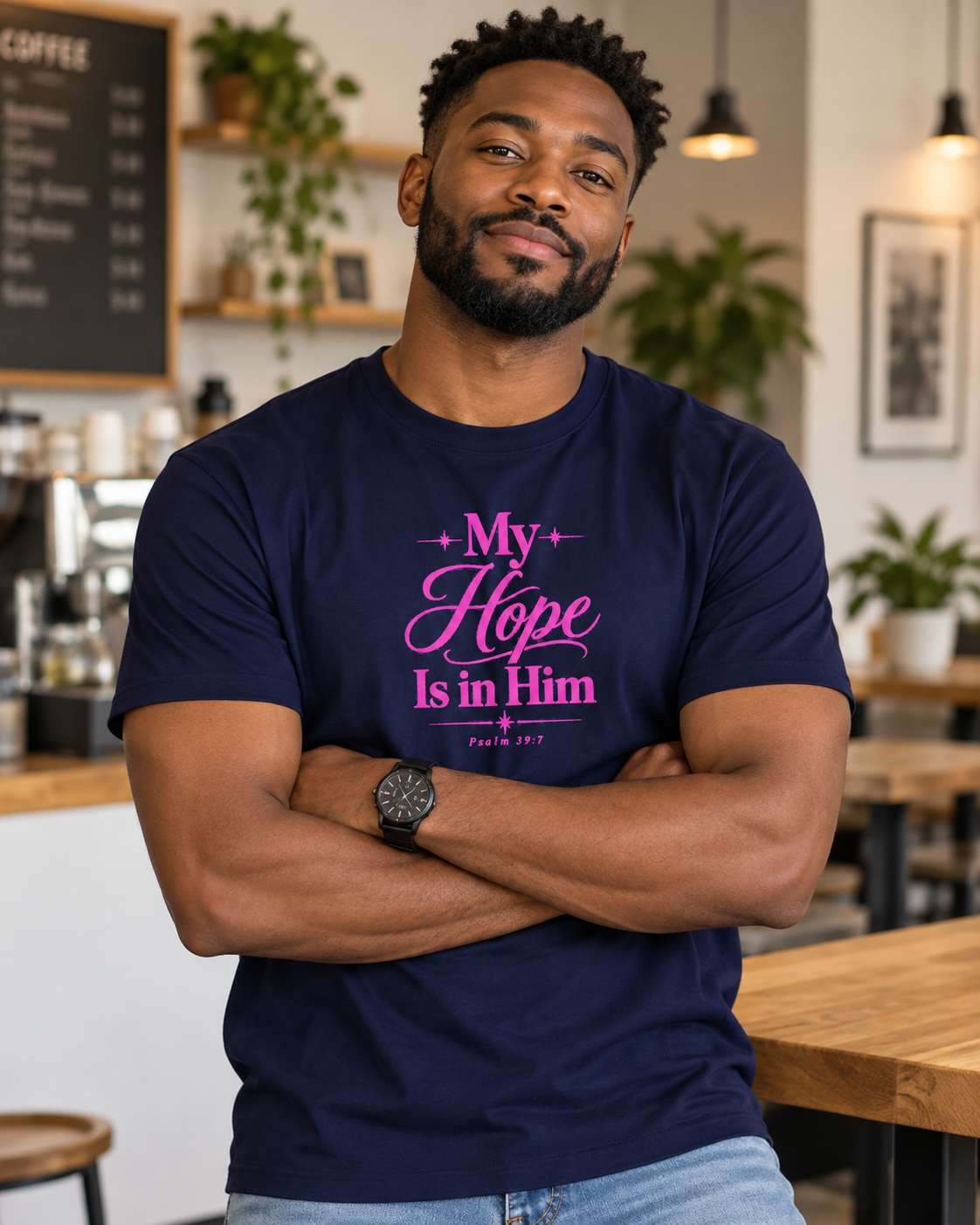 My Hope Is In Him T-shirt | Pink | Christian Faith Scripture Tee: other