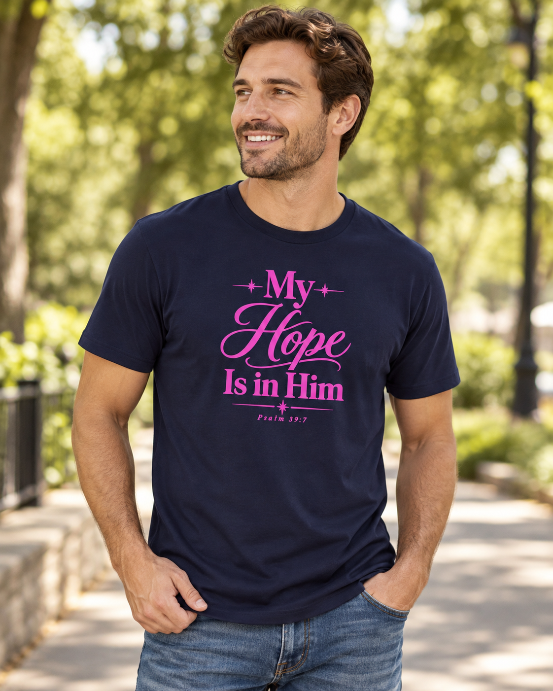 My Hope Is In Him T-shirt | Pink | Christian Faith Scripture Tee: other