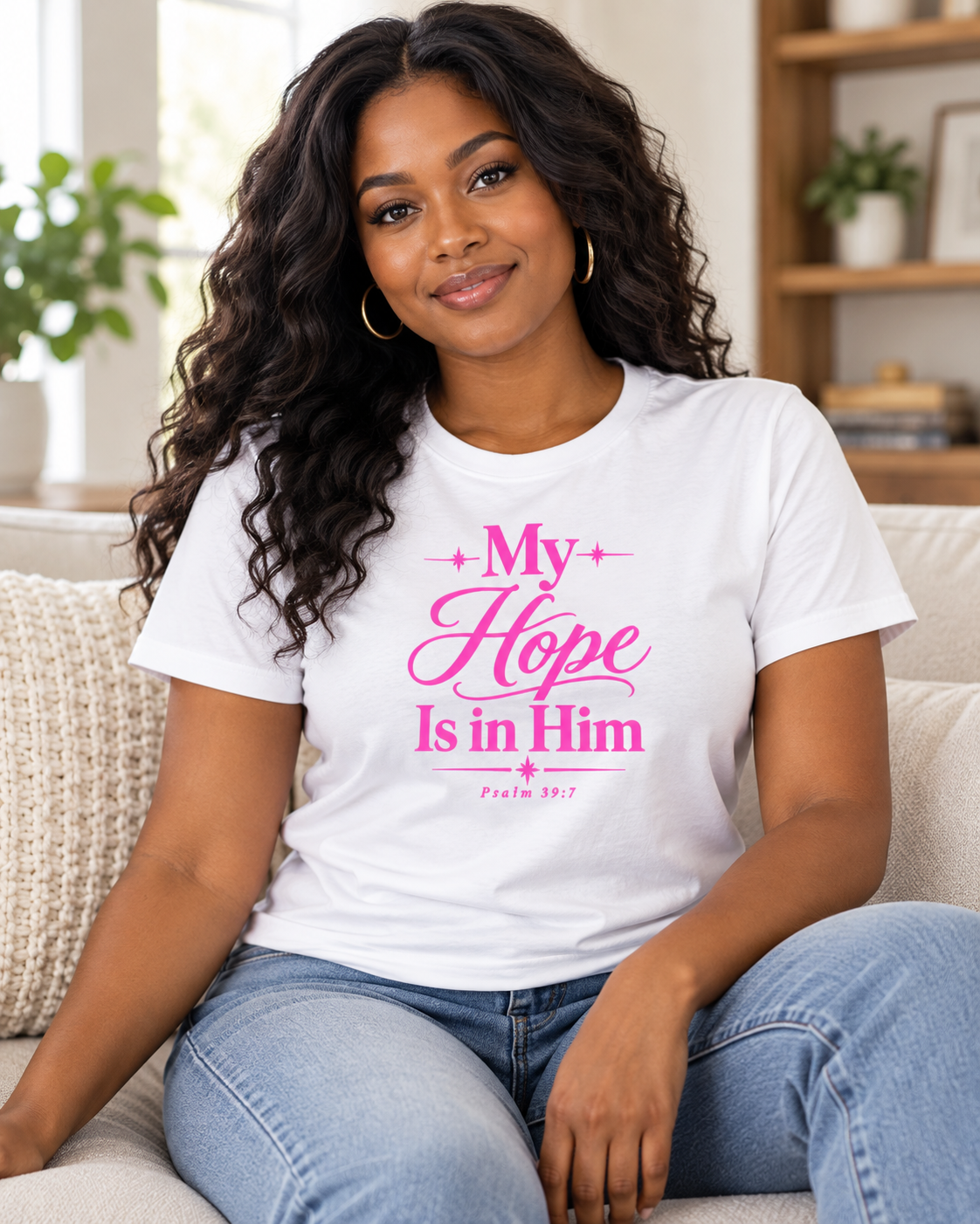 My Hope Is In Him T-shirt | Pink | Christian Faith Scripture Tee: other