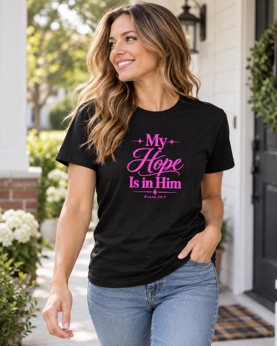 My Hope Is In Him T-shirt | Pink | Christian Faith Scripture Tee: other