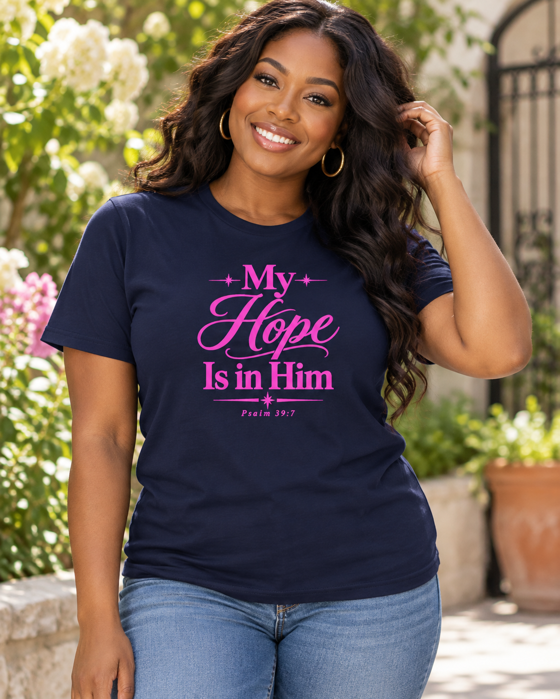 My Hope Is In Him T-shirt | Pink | Christian Faith Scripture Tee: other