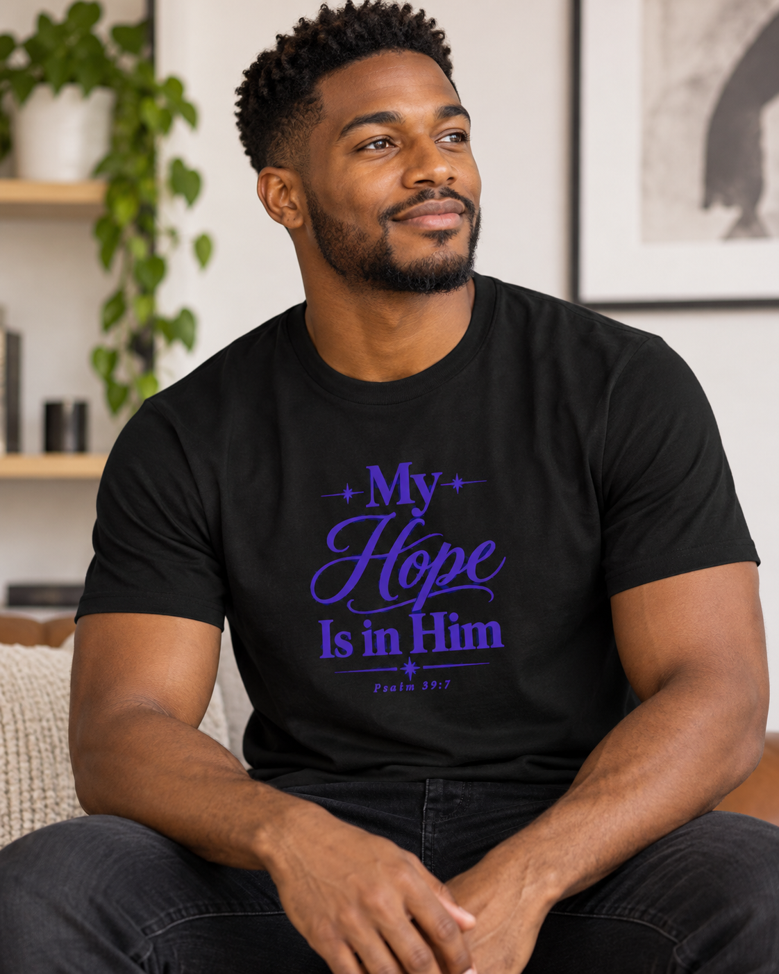 My Hope Is In Him T-shirt | Purple | Christian Faith Scripture Tee: other