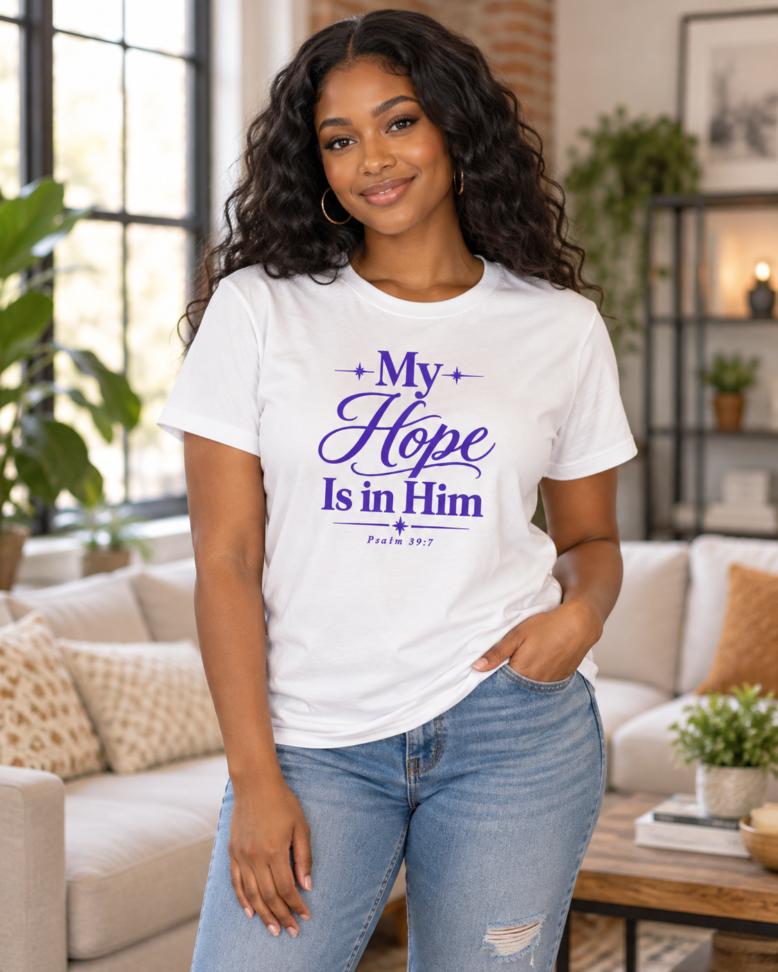 My Hope Is In Him T-shirt | Purple | Christian Faith Scripture Tee: other