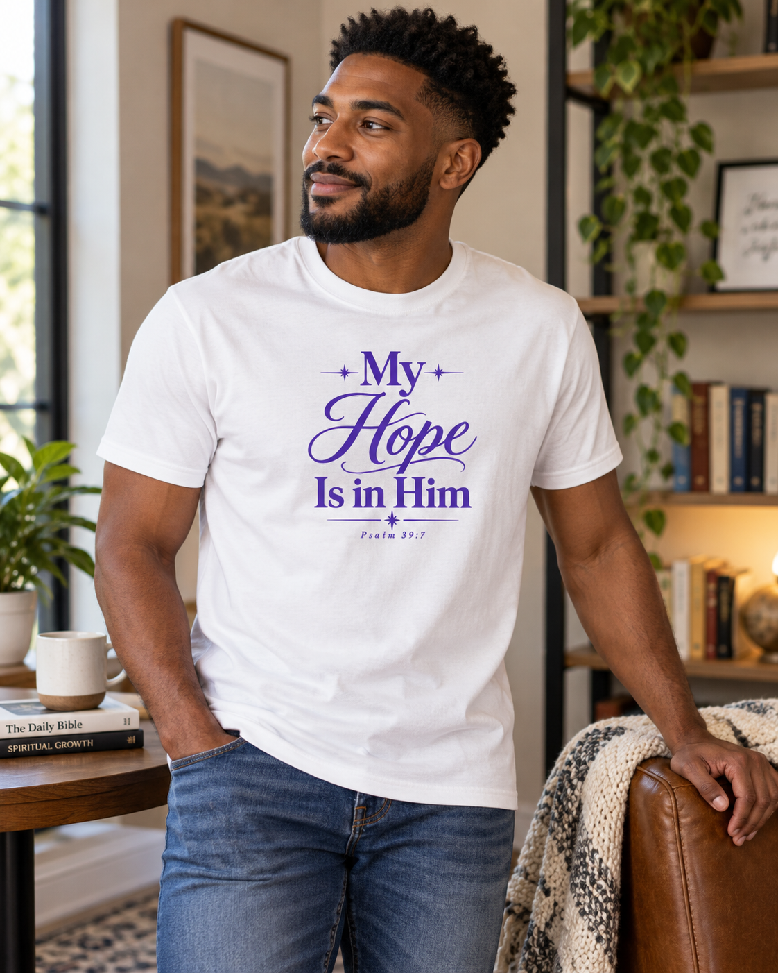 My Hope Is In Him T-shirt | Purple | Christian Faith Scripture Tee: other