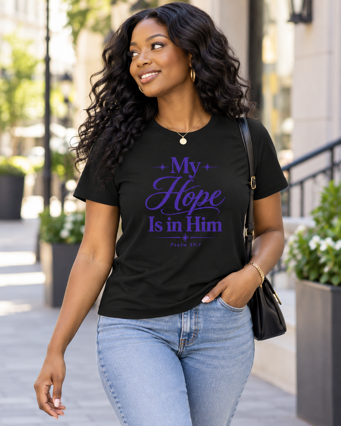 My Hope Is In Him T-shirt | Purple | Christian Faith Scripture Tee: other